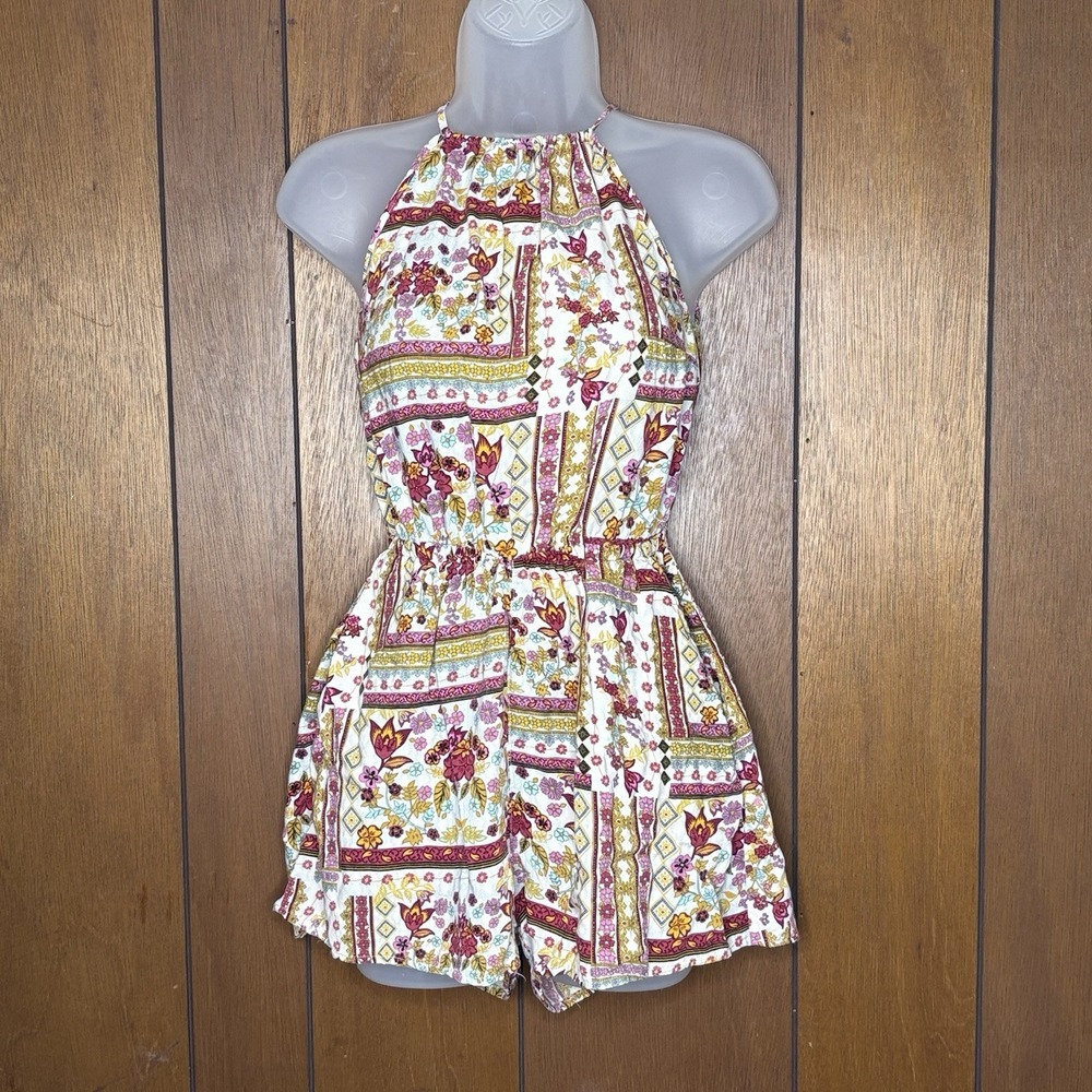H&M x Coachella Festival Romper 6 Boho Halter Floral Patchwork Print Cottagecore
